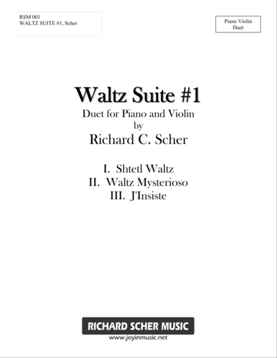Waltz Suite #1 for Violin & Piano Violin scores gallery preview page 1