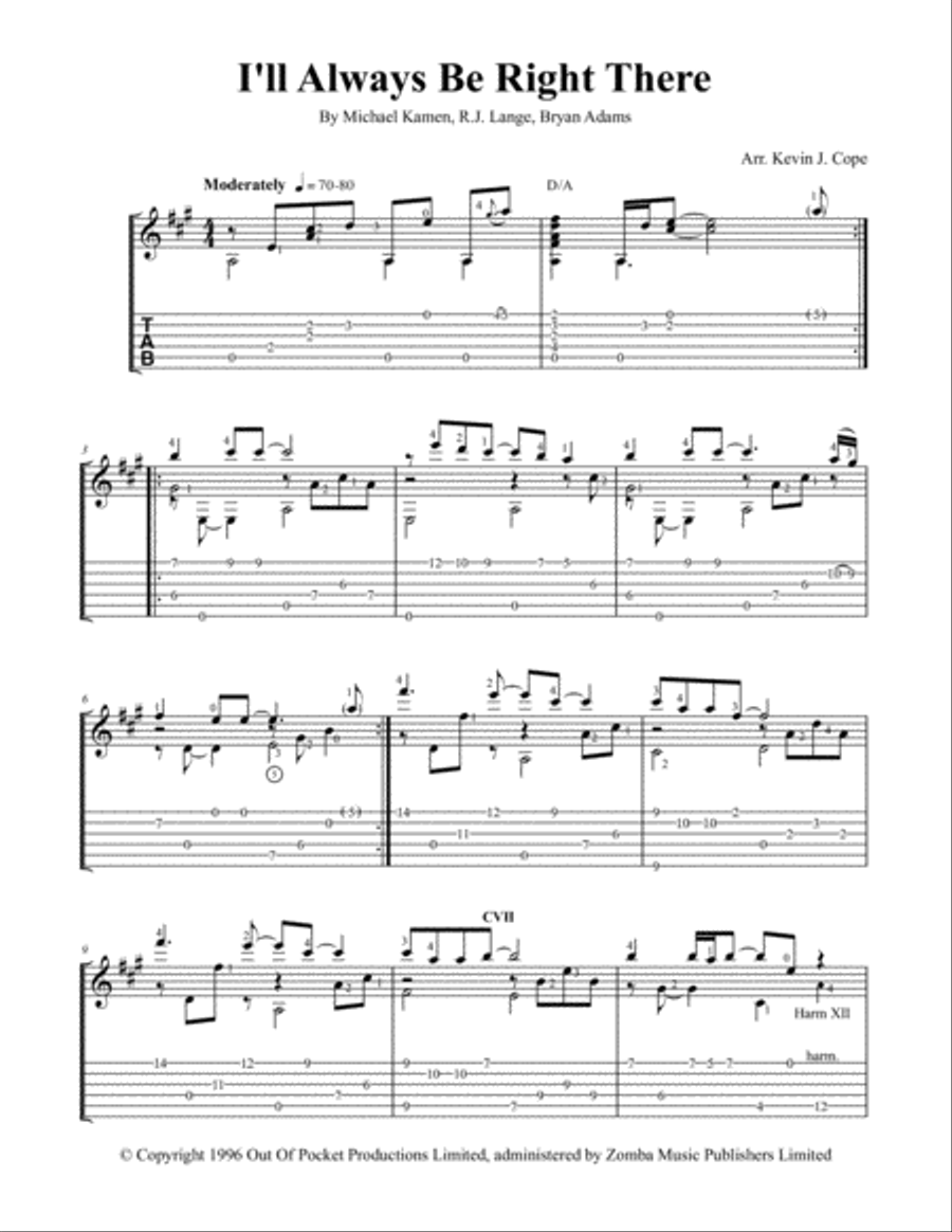 I'll Always Be Right There Electric Guitar scores gallery preview page 1