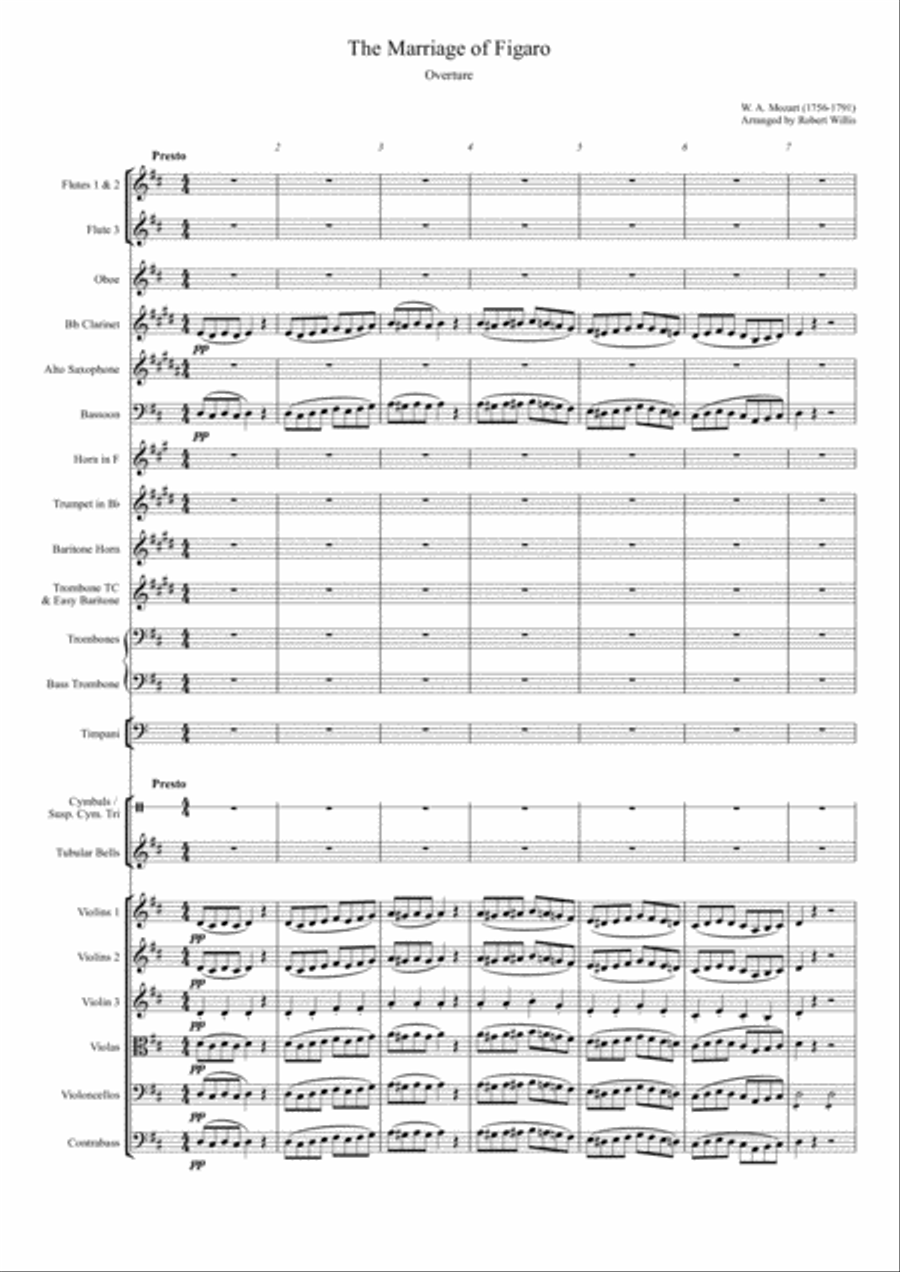Marriage of Figaro - Overture Full Orchestra scores gallery preview page 1
