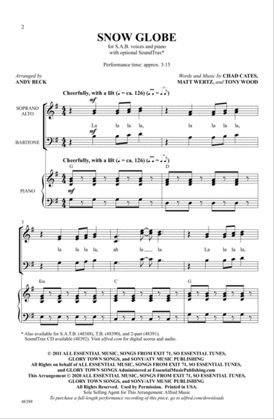 Snow Globe Snow Globe Choir scores gallery preview page 1