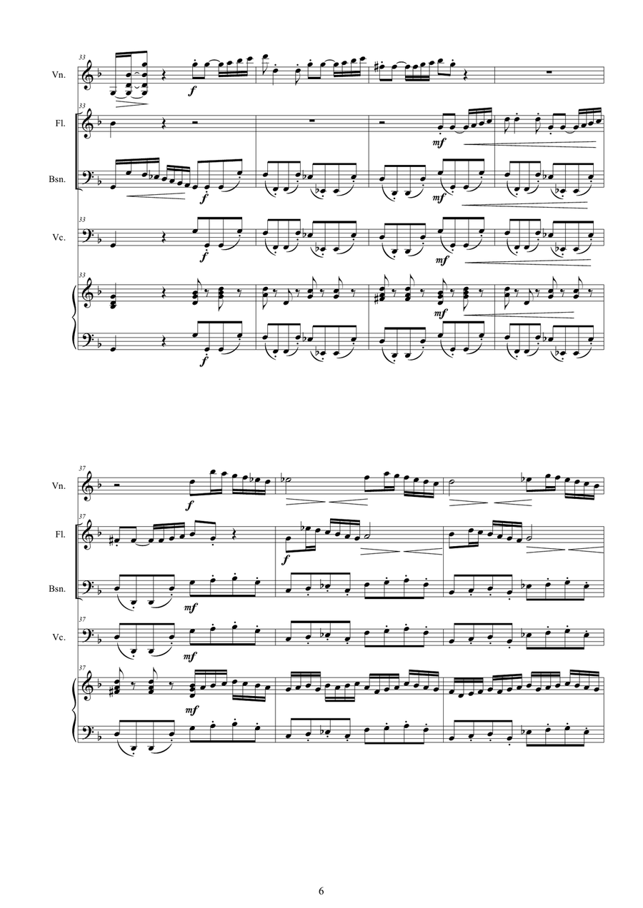Vivaldi - Concerto in D minor RV 96 for Violin, Flute, Bassoon, Cello and Cembalo Small Ensemble scores gallery preview page 6