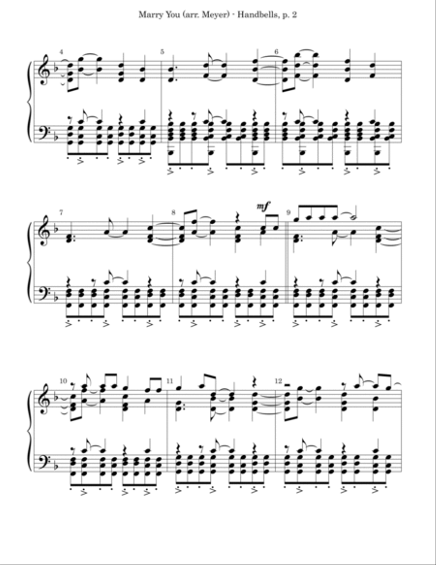 Marry You Handbell Choir scores gallery preview page 2