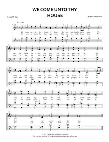 We Come Unto Thy House (SATB Hymn) image number null