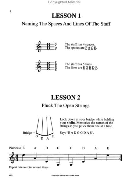 ABC's Of Violin For The Absolute Beginner - Book 1