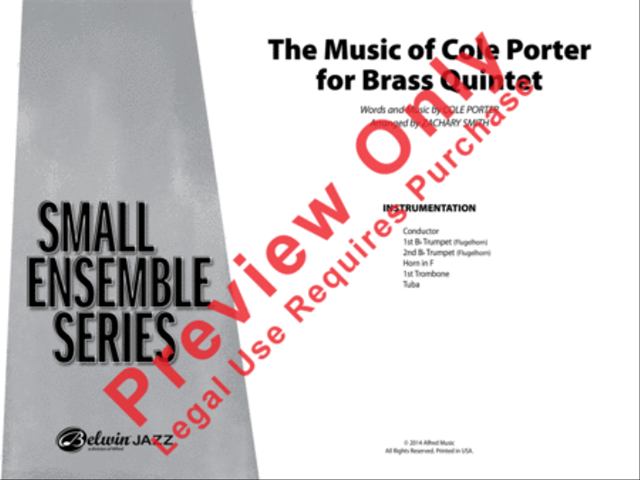 The Music of Cole Porter for Brass Quintet Jazz Ensemble scores gallery preview page 2