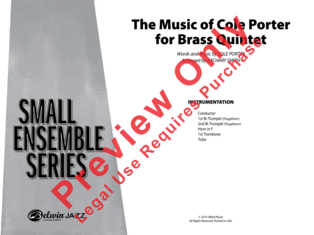 The Music of Cole Porter for Brass Quintet image number null