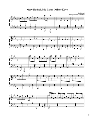 Mary Had a Little Lamb (Minor Key Arrangement) - Piano Solo