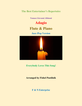 "Adagio" by Albinoni-Piano Background for flute and Piano-Jazz/Pop Version