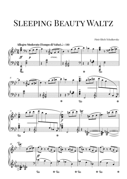 Tchaikovsky: Sleeping Beauty Waltz (Advanced Intermediate Piano) image number null