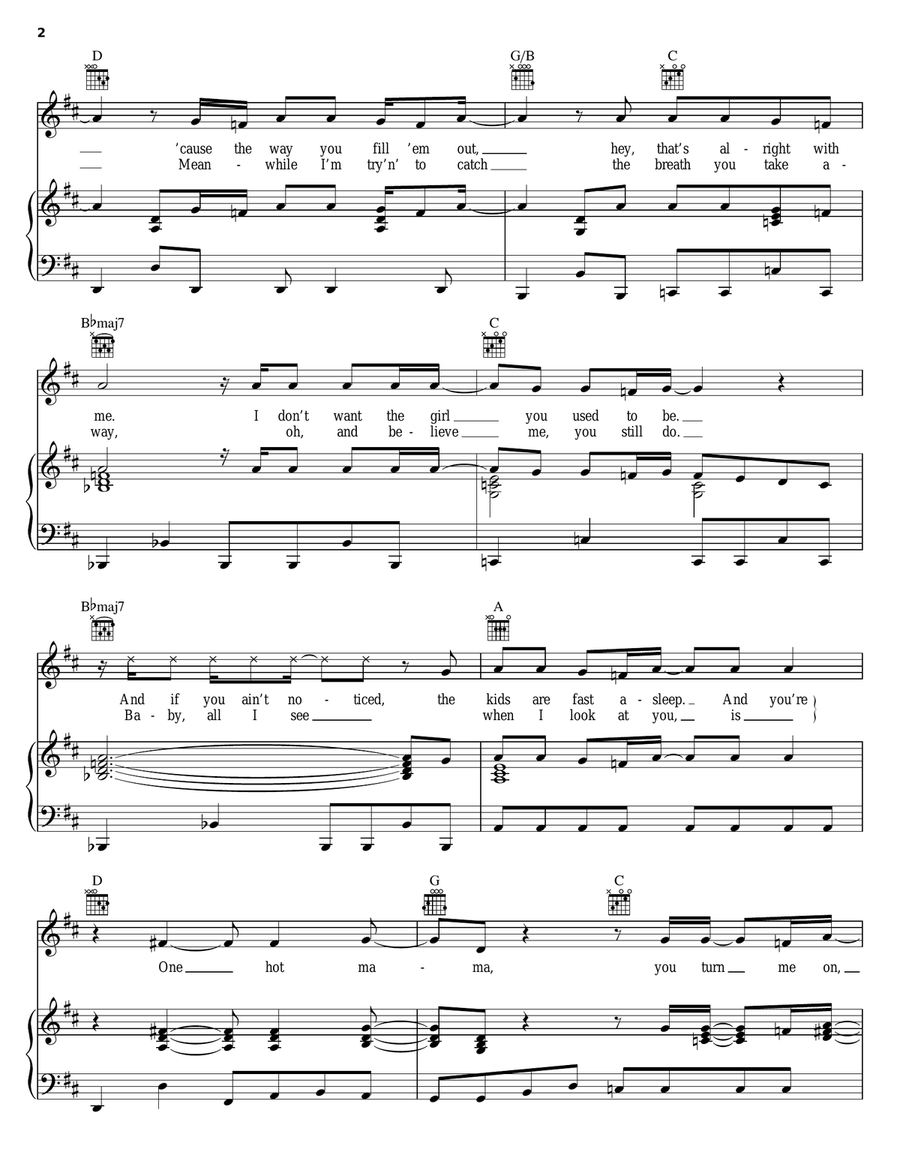 Hot Mama Piano, Vocal, Guitar scores gallery preview page 2