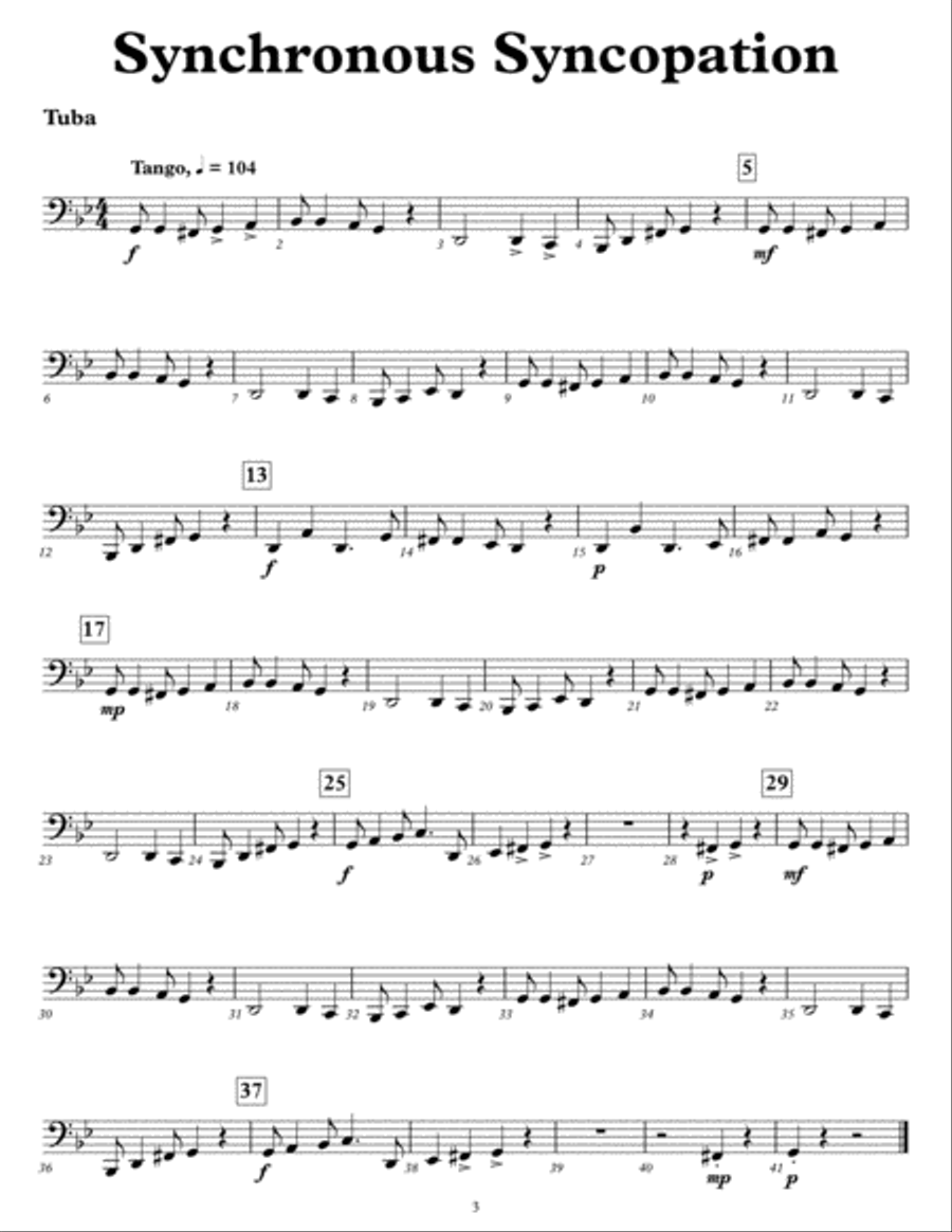Create A Quartet, Volume 2, Tuba, Eb Baritone Sax, Bb Bass Clarinet Clarinet Quartet scores gallery preview page 5