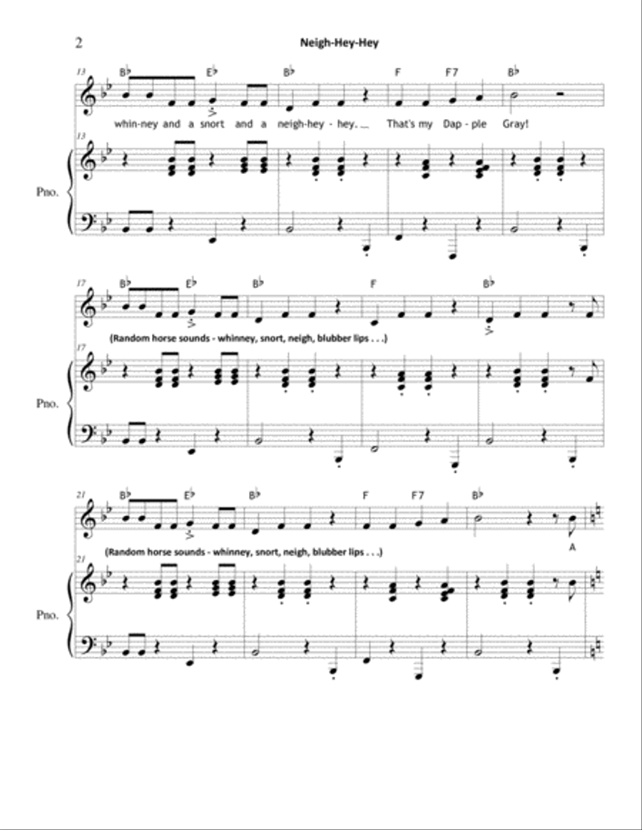 Neigh-Hey-Hey Unison Choir scores gallery preview page 2