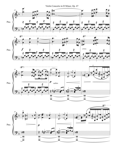 Violin Concerto in D Minor, Op. 47 image number null