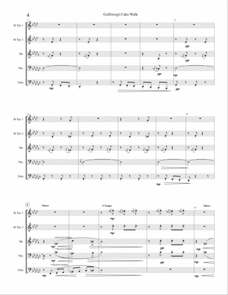 Golliwog's Cake Walk Brass Ensemble scores gallery preview page 5