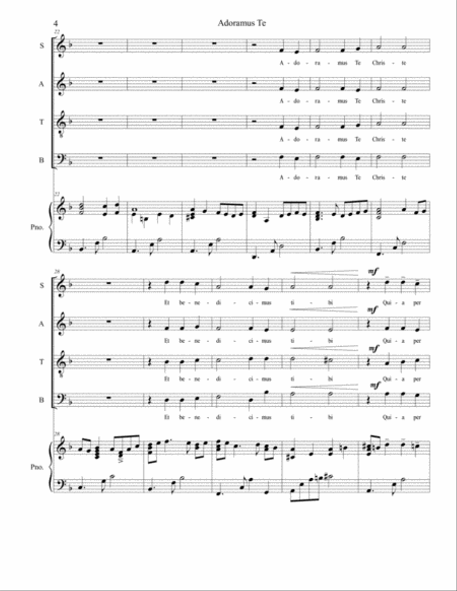 Adoramus Te 4-Part scores gallery preview page 4