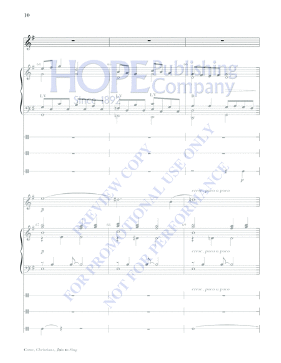 Come, Christians, Join to Sing Piano scores gallery preview page 10