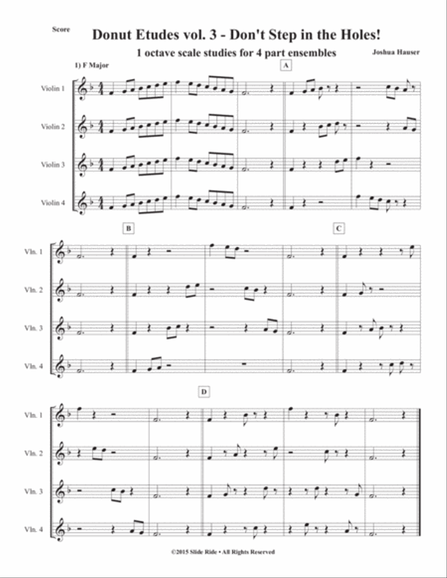 Donut Etudes vol. 3: Don’t Step in the Holes! – Violin Quartet