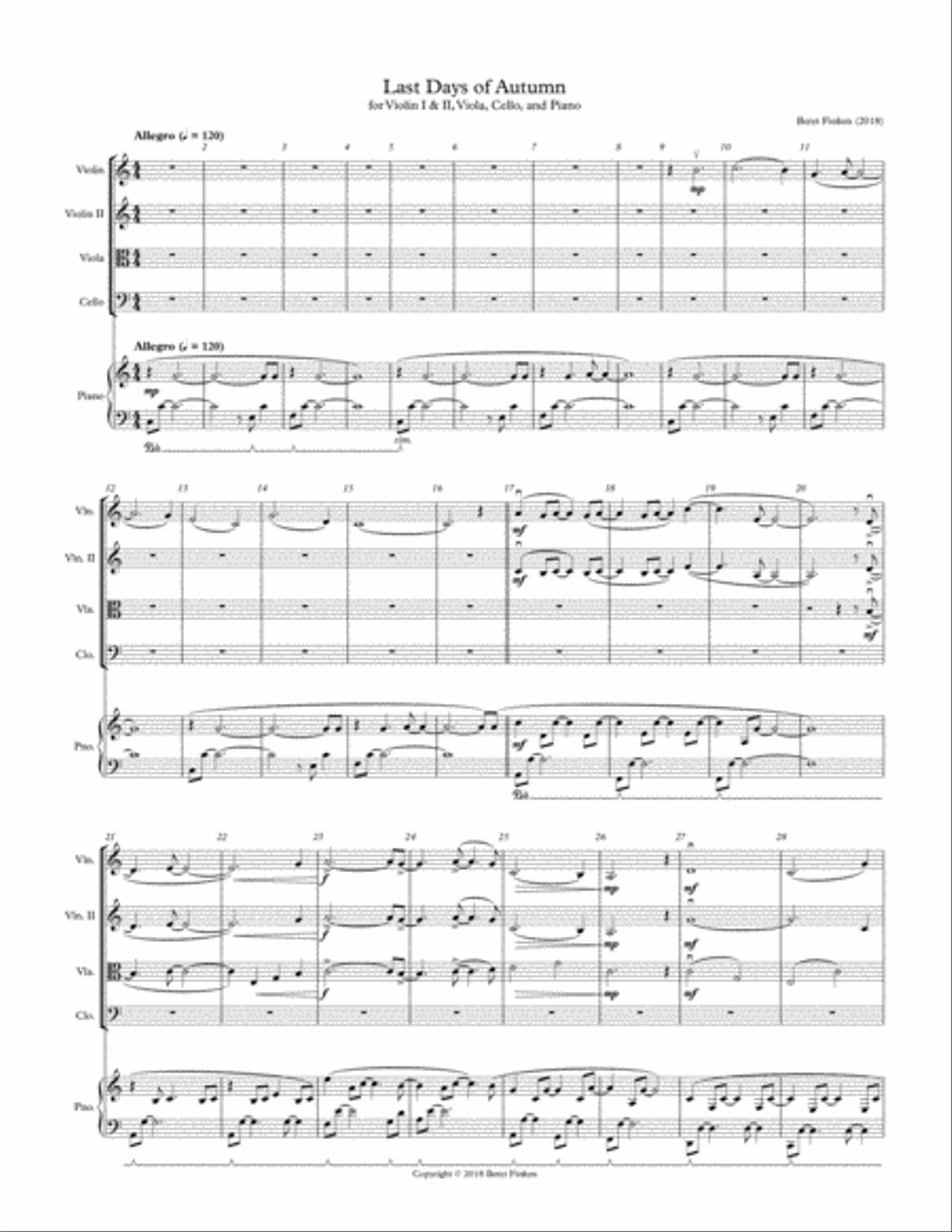 Last Days of Autumn Last Days of Autumn Piano Quintet scores gallery preview page 1