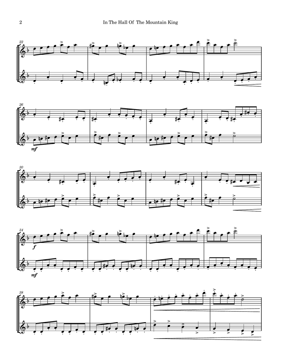 In The Hall Of The Mountain King Violin Duet String Duet scores gallery preview page 3