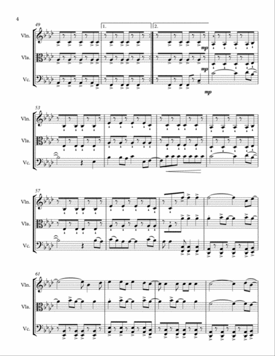 Viva La Vida String Trio scores gallery preview page 5