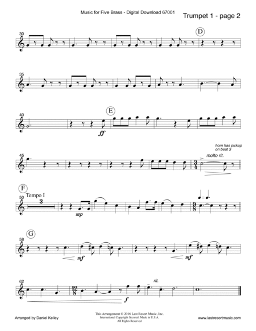 Happy Birthday Mash-Up! for Brass Quintet: Medley includes For He's a Jolly Good Fellow and The Old Brass Quintet scores gallery preview page 4