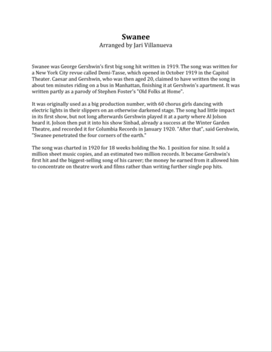 Swanee For Woodwind Quintet Woodwind Quintet scores gallery preview page 2