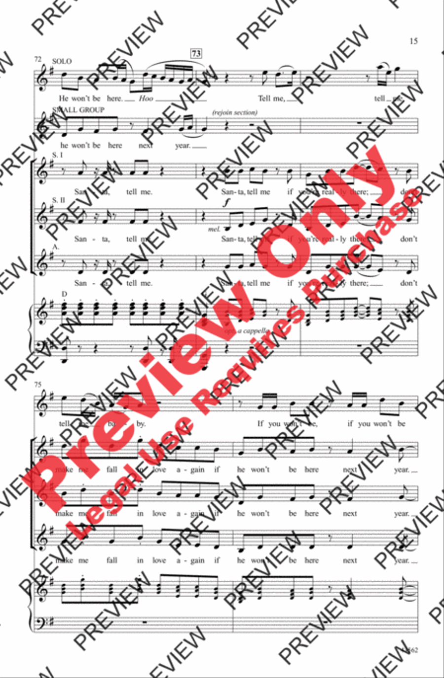 Santa Tell Me Santa Tell Me Women's Choir scores gallery preview page 15