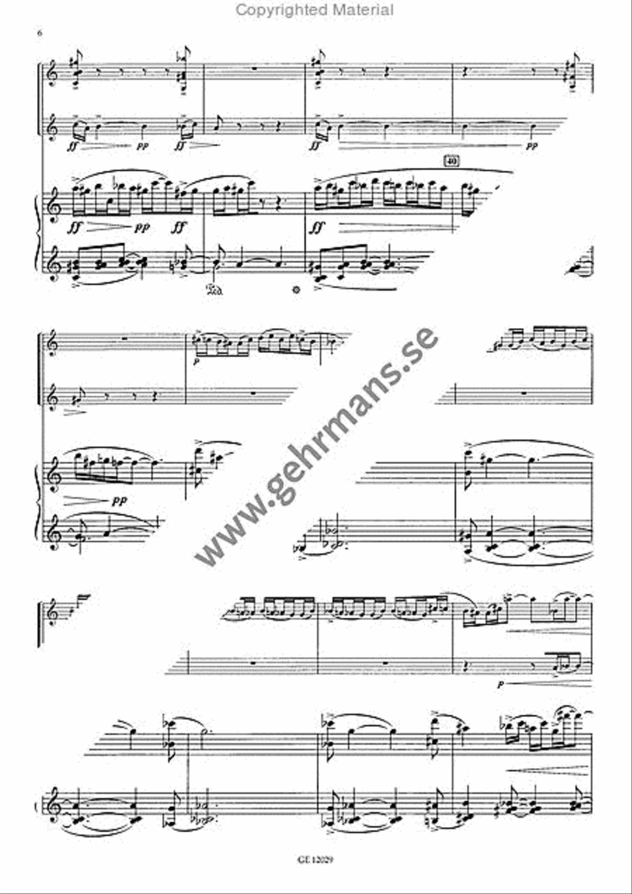 Trio per violino, corno e pianoforte Violin scores gallery preview page 5