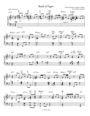 Rock of Ages - quiet jazz arr. for solo piano