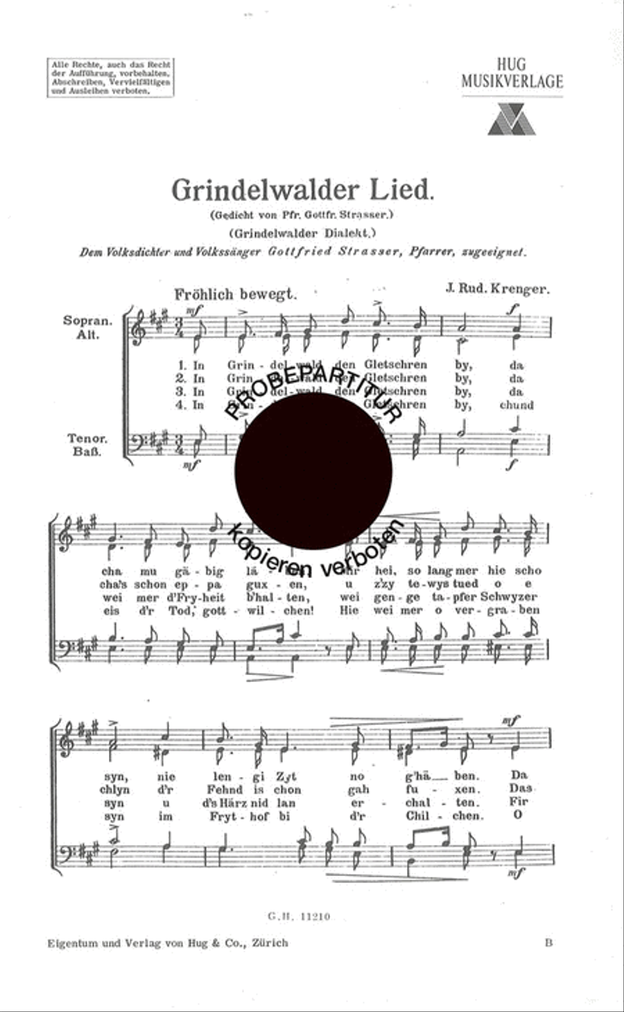 Grindelwalderlied Grindelwalderlied Choir scores gallery preview page 1