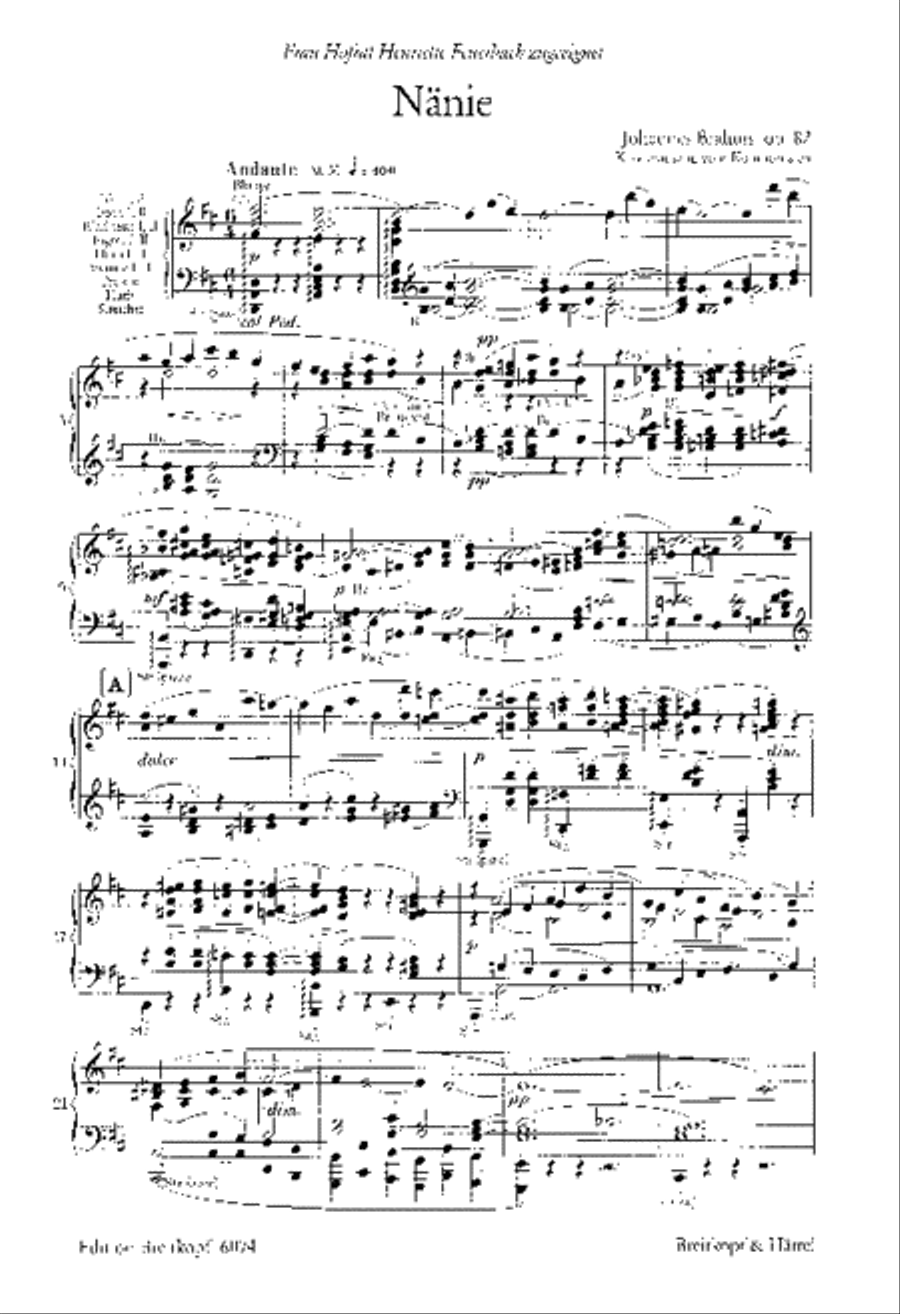 Nänie Op. 82 Nänie Op. 82 4-Part scores gallery preview page 2