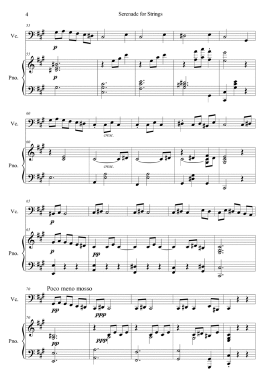 Serenade for Strings in E Major Op.22, II String Orchestra scores gallery preview page 4