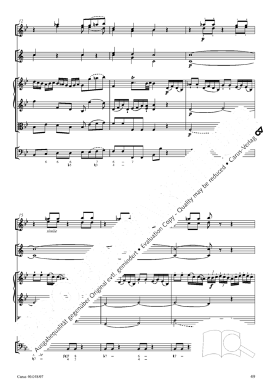 Regina coeli in B-Flat Major, K. 127 4-Part scores gallery preview page 50