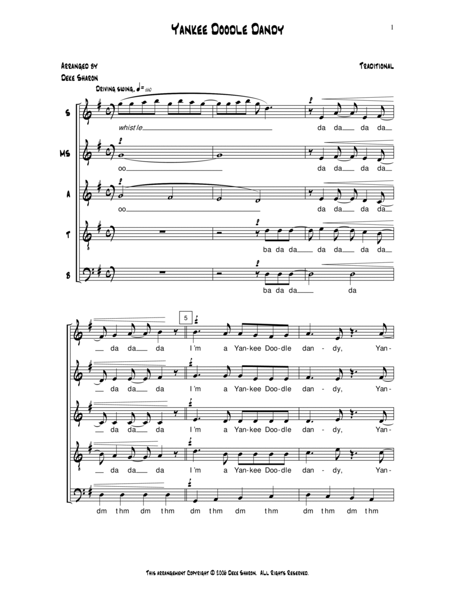 Yankee Doodle SSATB scores gallery preview page 1