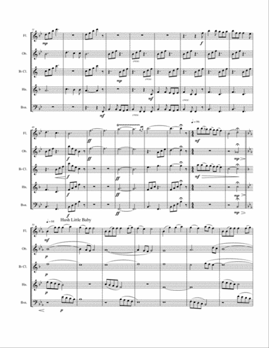Children's Medley 2 for Woodwind Quintet Woodwind Quintet scores gallery preview page 4