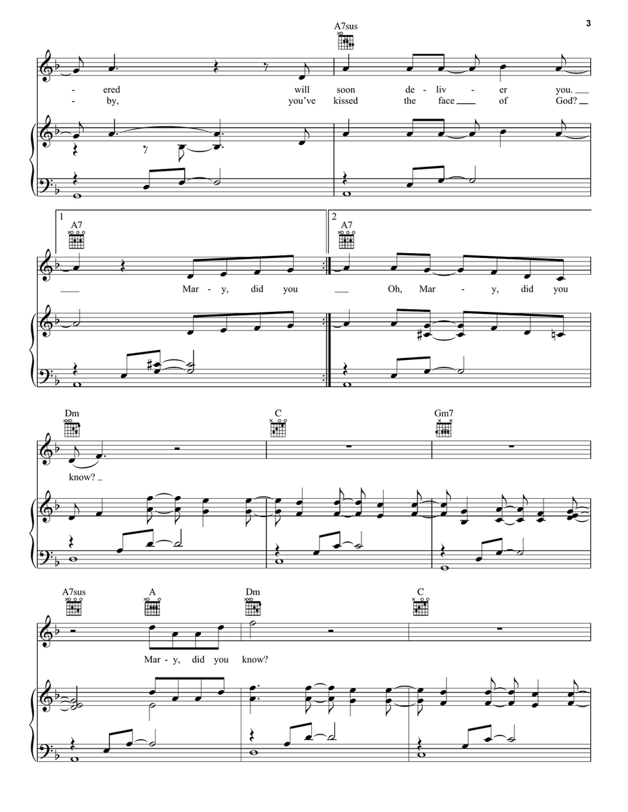 Mary, Did You Know? Guitar scores gallery preview page 3