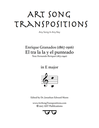 Book cover for GRANADOS: El tra la la y el punteado (transposed to E major)