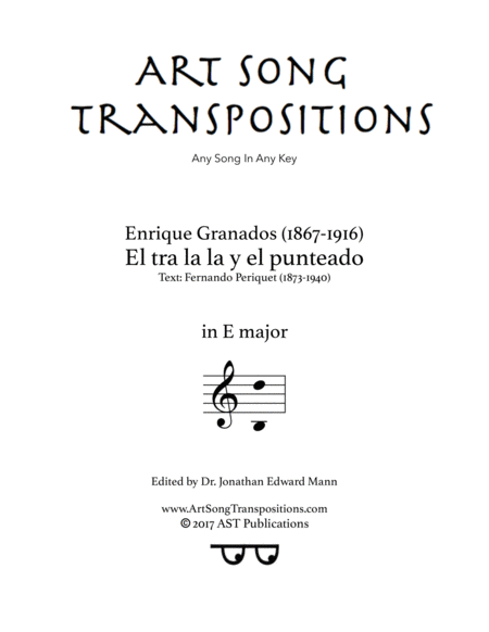 GRANADOS: El tra la la y el punteado (transposed to E major)