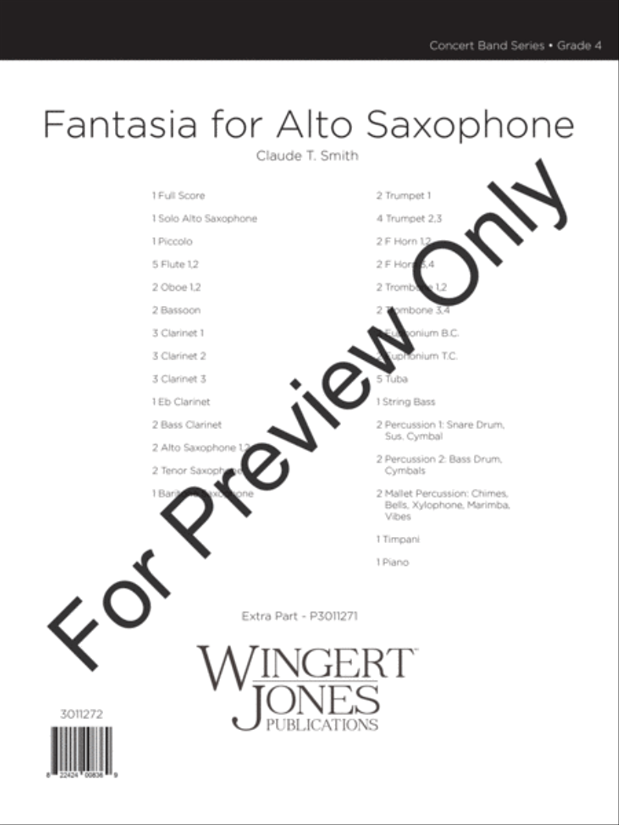 Fantasia For Alto Saxophone Concert Band (Score) Concert Band scores gallery preview page 2