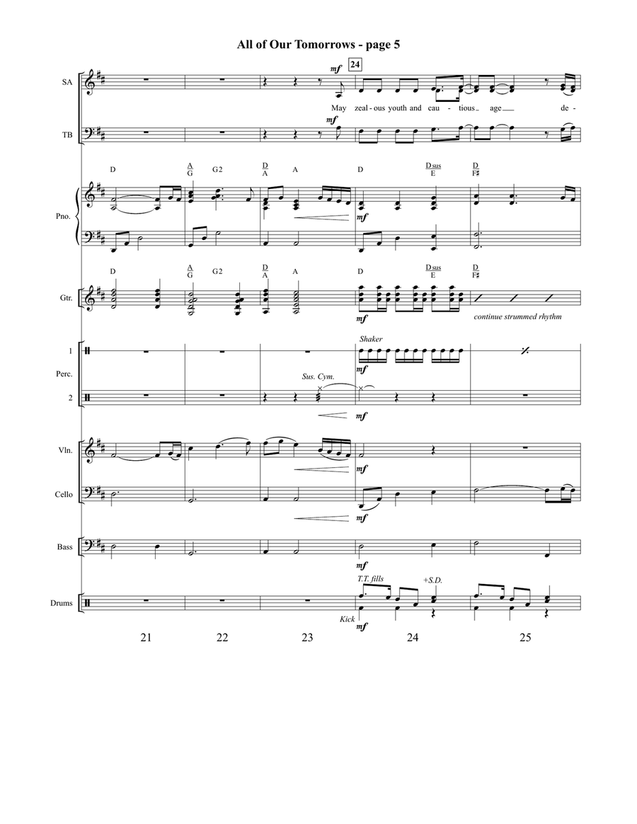 All of Our Tomorrows Orchestration 4-Part scores gallery preview page 6