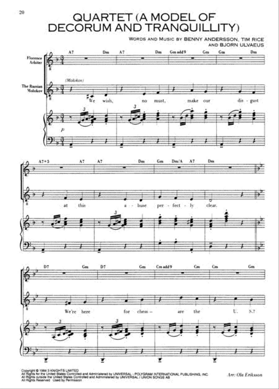 Selections from Chess Piano, Vocal, Guitar scores gallery preview page 2