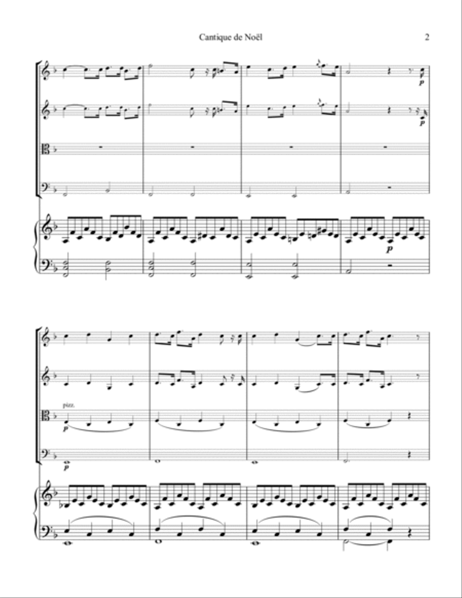 O Holy Night / Cantique de noel for string quartet and piano O Holy Night / Cantique de noel for string quartet and piano Piano Quartet scores gallery preview page 3