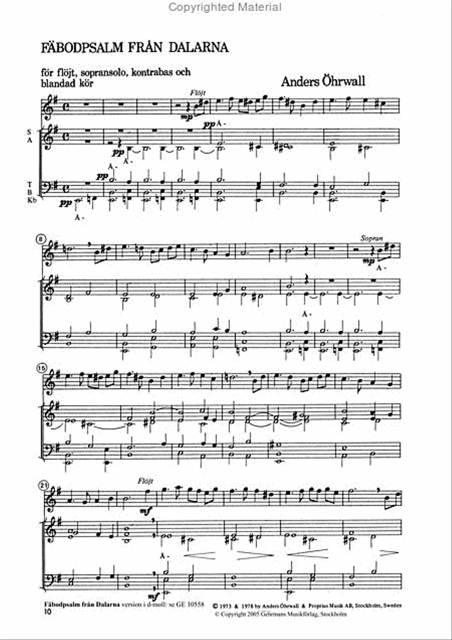 Sex folkmelodier for kor och instrument - korpartitur Divisi scores gallery preview page 7
