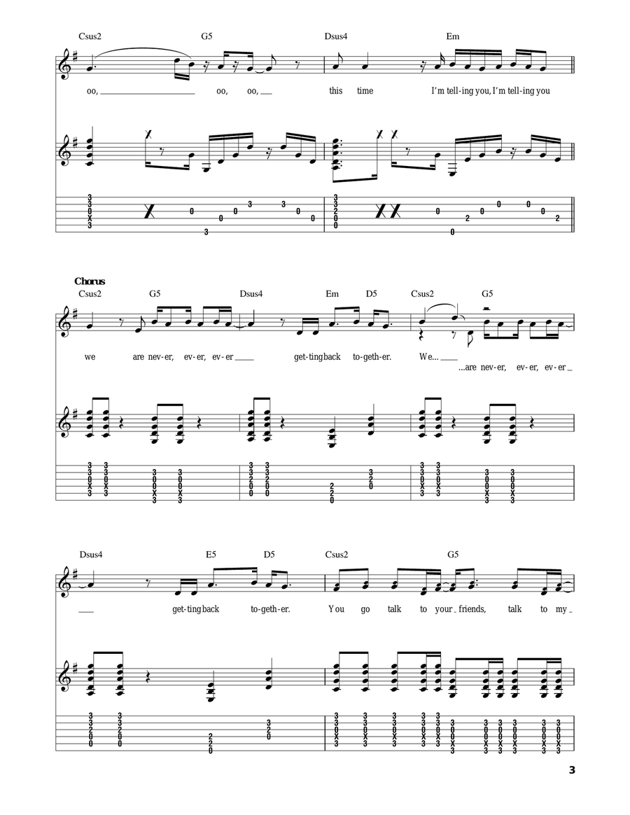 We Are Never Ever Getting Back Together Acoustic Guitar scores gallery preview page 3