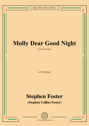 Book cover for S. Foster-Molly Dear Good Night,in E flat Major