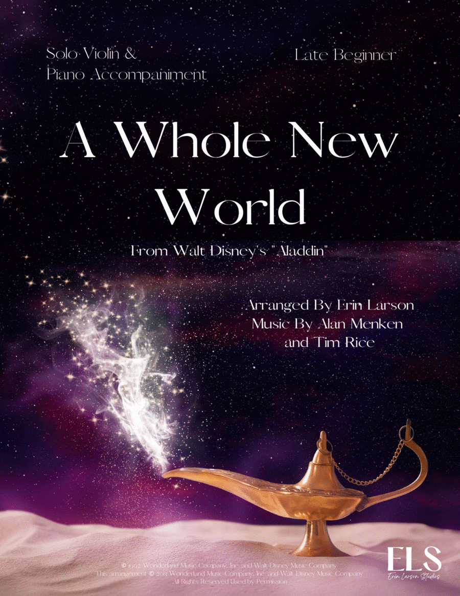 A Whole New World Violin Solo scores gallery preview page 1