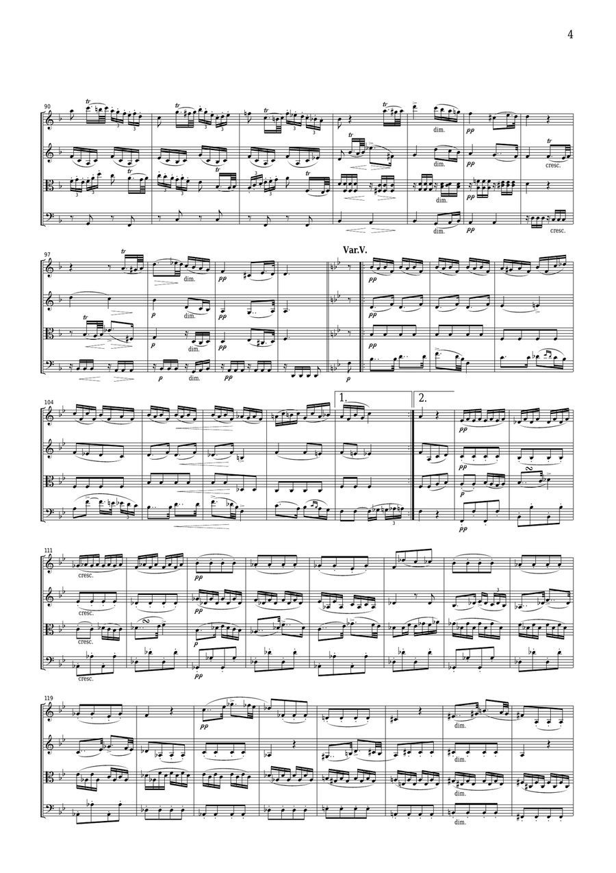 Schubert The Trout from Piano Quintet Op.114, for string quartet, CS004 String Quartet scores gallery preview page 4