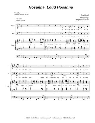 Book cover for Hosanna, Loud Hosanna (Duet for Tenor and Bass Solo - Organ accompaniment)