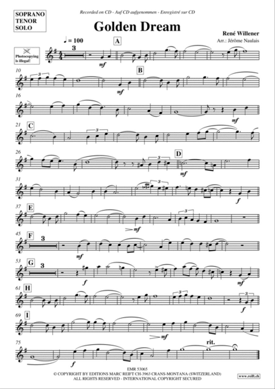 Golden Dream Tenor Saxophone scores gallery preview page 2
