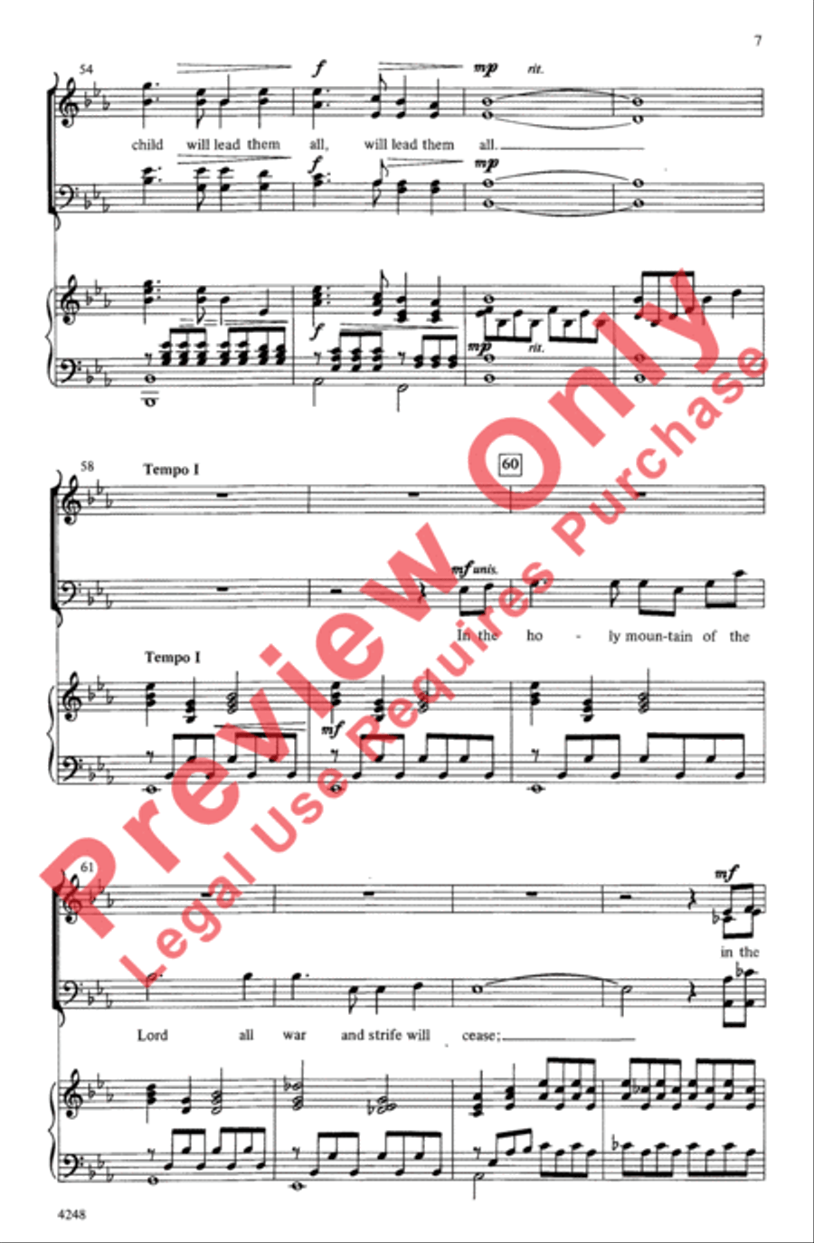 Creation Will Be at Peace 4-Part scores gallery preview page 7